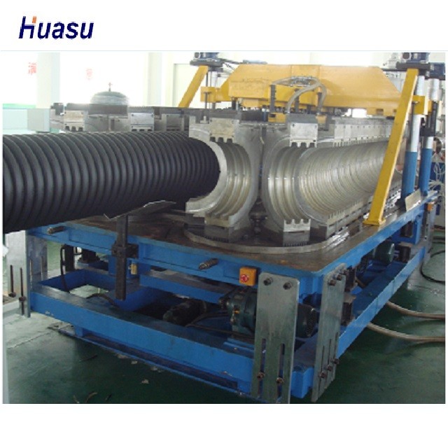 Cadena de producción acanalada del tubo del HDPE 750kg/H del OD 400m m
