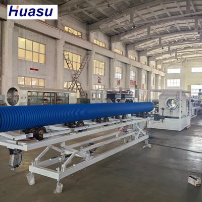Advanced Alloy Steel Double Wall Corrugated Pipe Extrusion Line With Helical Gear And Belling-on-line Expansion Mode