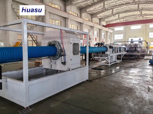 Customizable PVC Corrugated Pipe Manufacturing Line Online Cut By Cutting Machine for Drainage Pipe Production