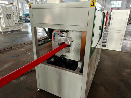 PLC Controlled Single Wall Corrugated Pipe Extrusion Line with Water Cooling and Siemens Motor