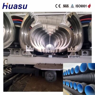 Double Wall Corrugated Pipe Extrusion Line with 32-1600mm Pipe Diameter 60-2000kg/h Capacity and Water Cooling Tank