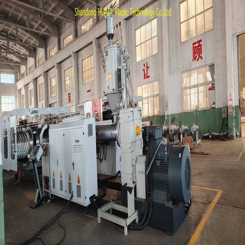 Línea de extrusión de tuberías corrugadas de doble pared con sistema PLC de Siemens y corrugador horizontal