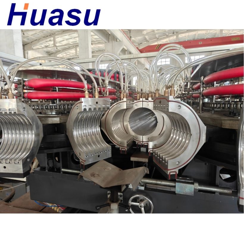 Línea de extrusión de tuberías onduladas de doble pared personalizable con material de molde de aleación de aluminio y contactor Schneider