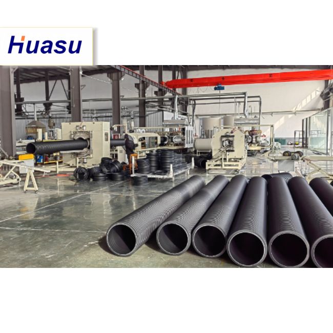 Línea de producción de tuberías de doble pared de producción de alta velocidad con bajo consumo de energía y tecnología Siemens PLC