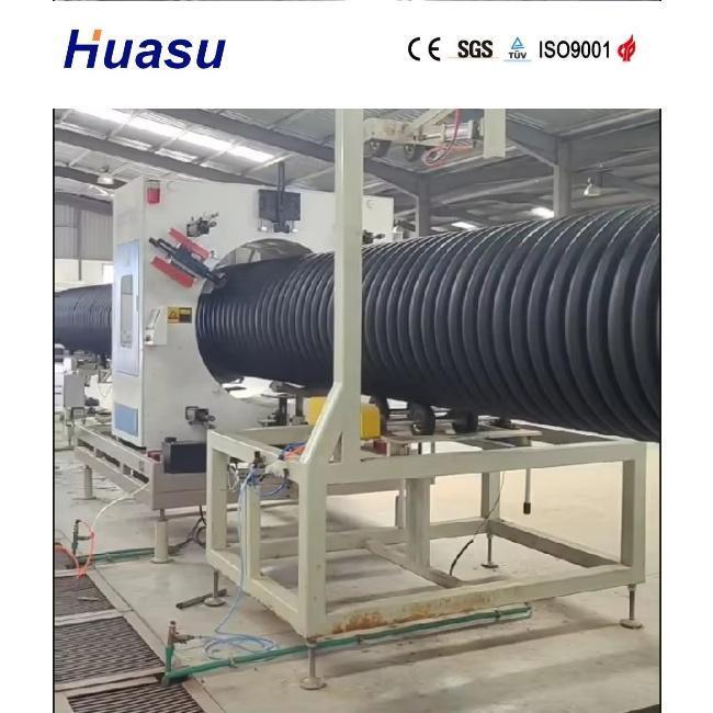 Línea de producción de tuberías de doble pared de producción de alta velocidad con bajo consumo de energía y tecnología Siemens PLC