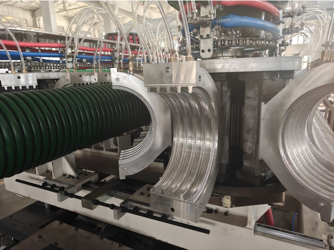 Máquina de extrusión de tuberías de PVC de doble pared de alta velocidad, máquina para hacer tuberías corrugadas