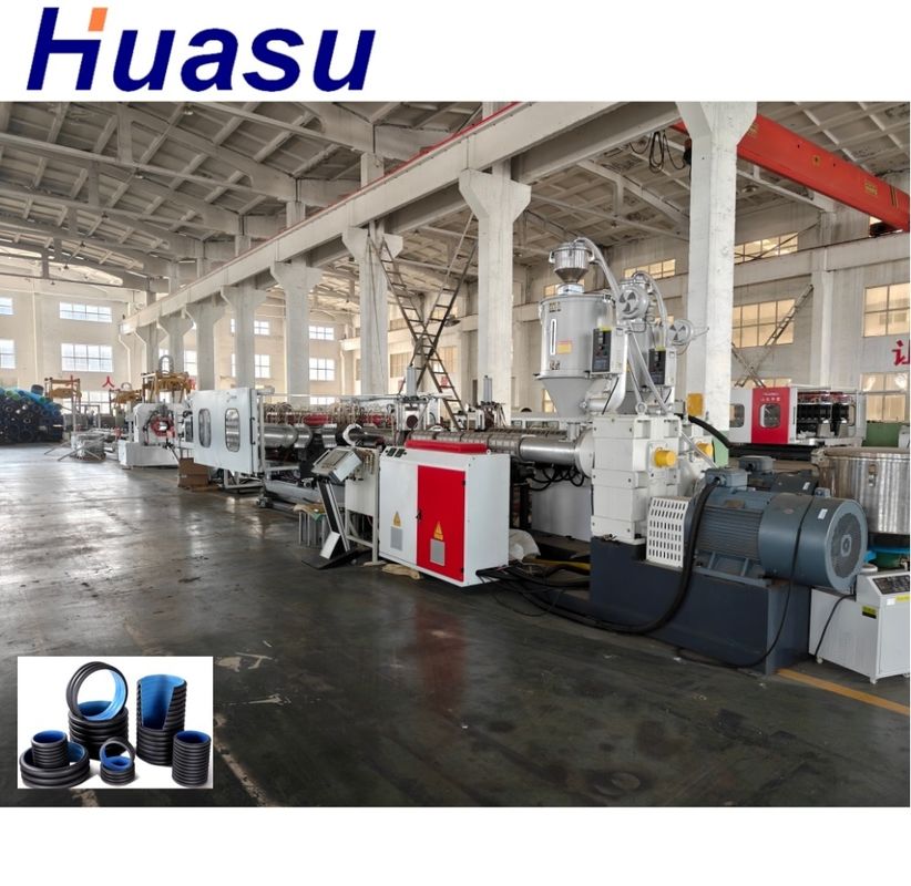 Línea de extrusión de tubería corrugada de doble pared con motor WEG AC, diámetro mínimo 63 mm