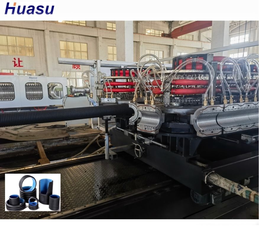 Línea de extrusión de tubería corrugada de doble pared con motor WEG AC, diámetro mínimo 63 mm