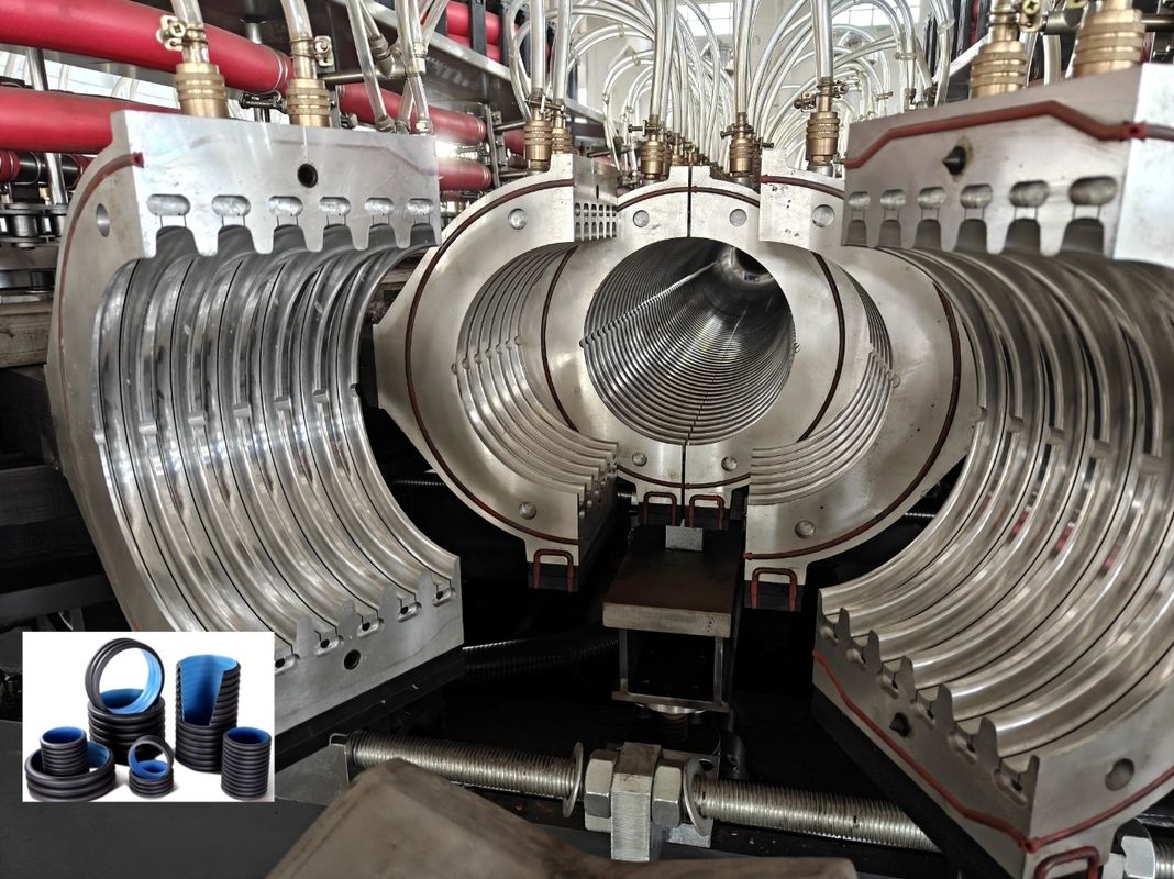 Línea de extrusión de tubería corrugada de doble pared con motor WEG AC, diámetro mínimo 63 mm