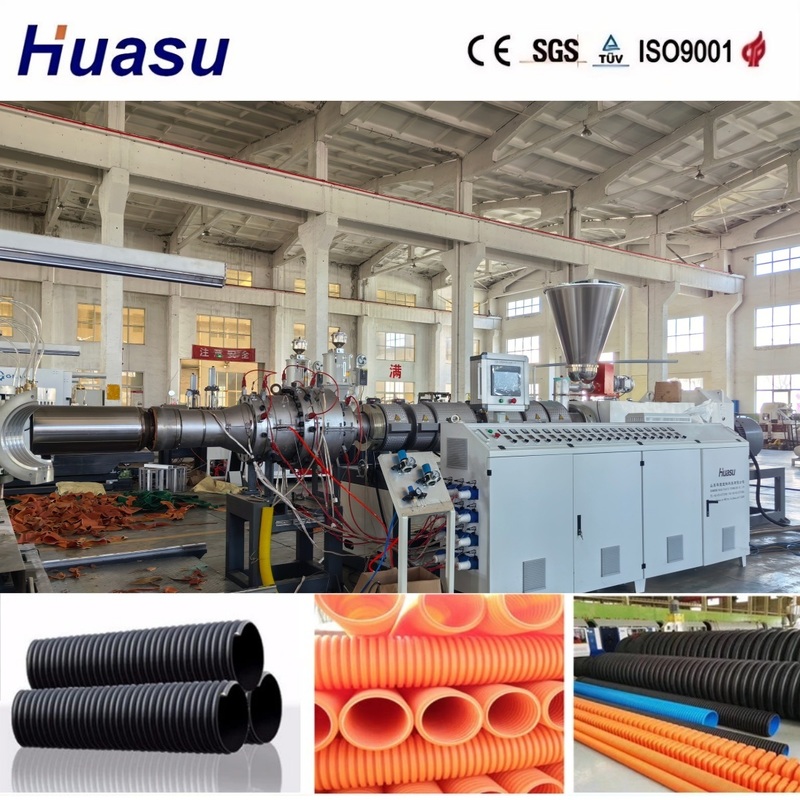 Línea de extrusión de tuberías DWC de ahorro de energía con una capacidad de 60-2000 kg/h y un diámetro de tubería de 32-1600 mm para una alta productividad