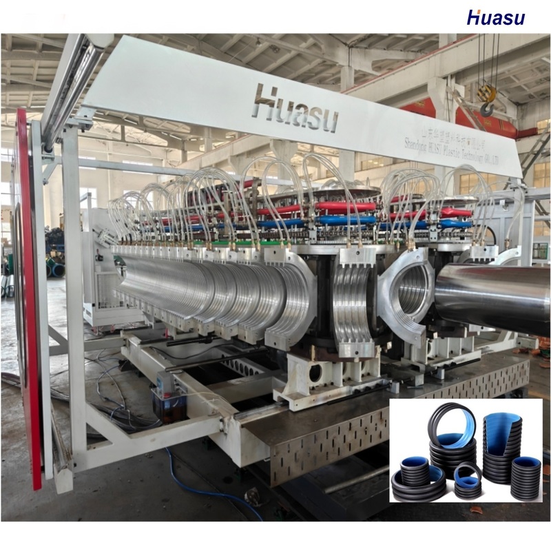 Máquina de extrusión de tuberías onduladas de plástico con sistema de control PLC