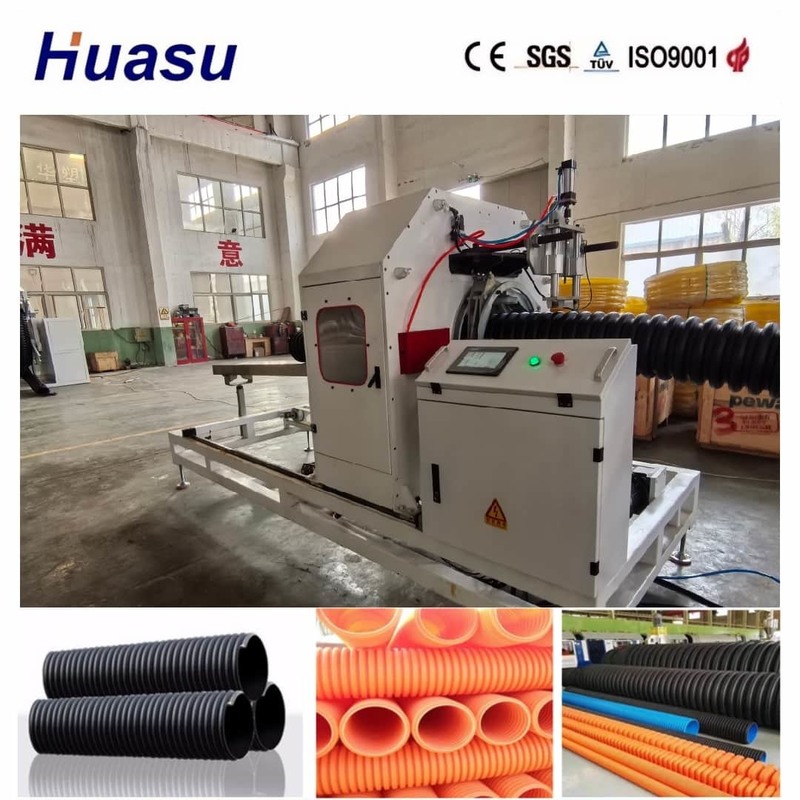 Línea de extrusión automática de tuberías onduladas de pared única para PVC/PE/MPP/PA/HDPE con un rango de diámetro de 32 mm-1600 mm y una potencia de 200-2000 kg/h
