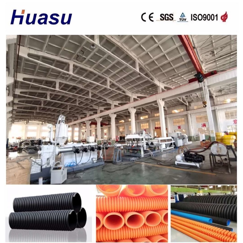 Línea de extrusión de tuberías onduladas de pared única con 60-2000 kg/h Capacidad 32mm-1600mm Diámetro y control remoto PLC