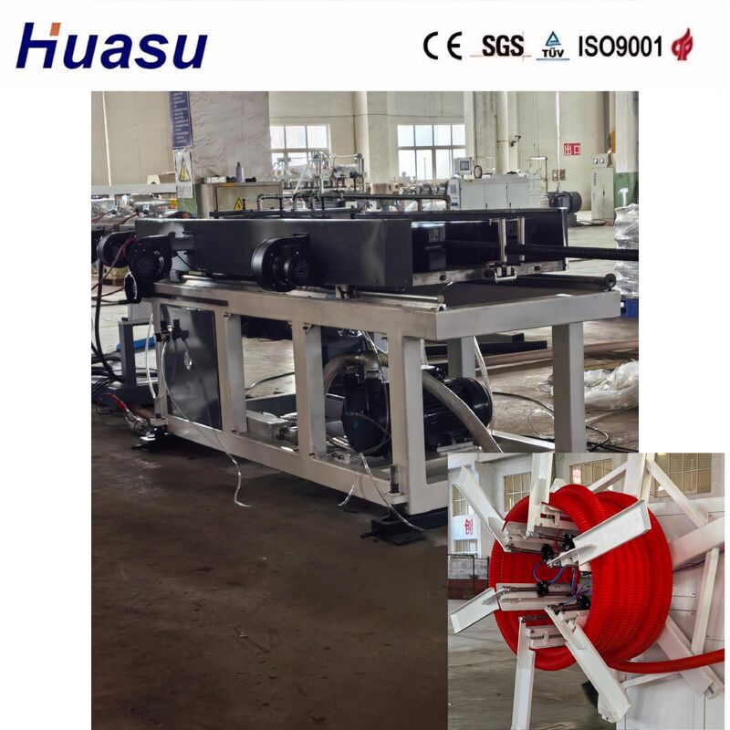 Línea de extrusión de tubería de protección de cables con refrigeración por aire y agua con extrusora de un solo tornillo y control remoto PLC