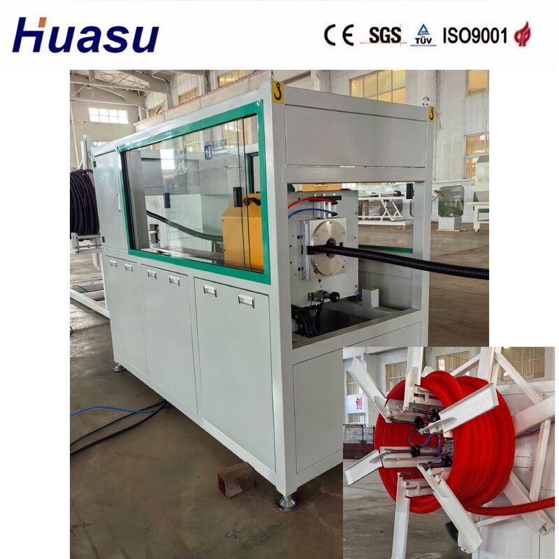 Línea de extrusión remota de tubería corrugada controlada por PLC con rango de diámetro de 32 mm a 1600 mm y extrusora de un solo tornillo para protección de cables