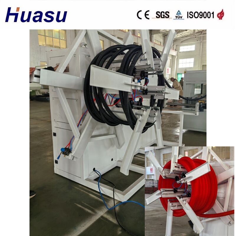 Línea de extrusión de tubería de protección de cables con refrigeración por aire y agua con extrusora de un solo tornillo y control remoto PLC