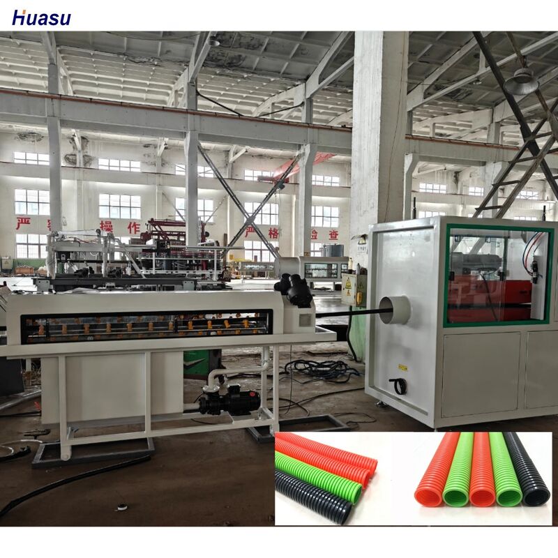 Línea de extrusión de tuberías onduladas de pared única con Siemens Schneider Main Electrics, material de barril 38CrMoAlA y control remoto PLC