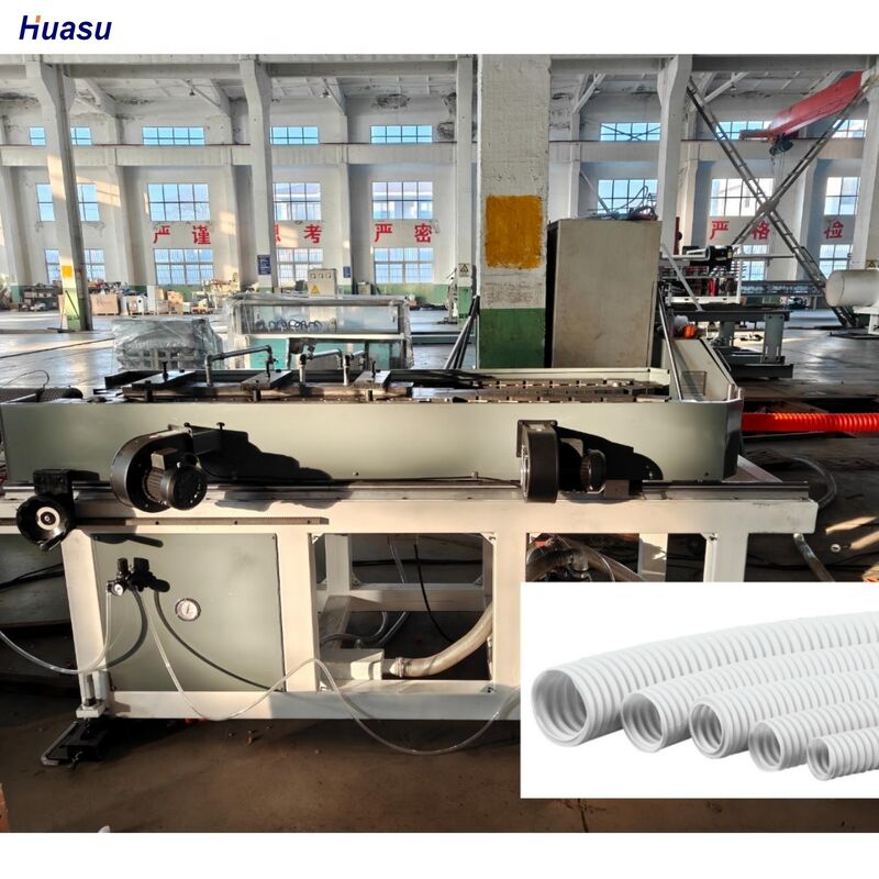 Máquina automática de tubos corrugados de doble pared de HDPE PP PVC con corrugador de tipo de molde giratorio para la fabricación de tuberías
