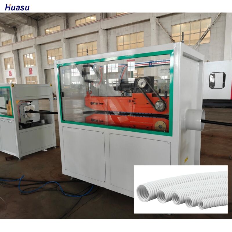 Línea de extrusión de tubería corrugada de pared simple Siemens Schneider con control PLC y control remoto, equipo duradero
