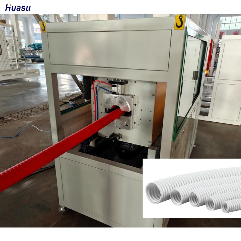 Línea de extrusión de tubería corrugada de pared simple Siemens Schneider con control PLC y control remoto, equipo duradero