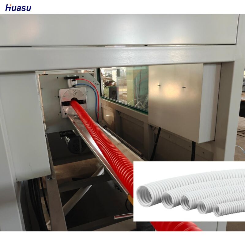 Línea de producción de tuberías onduladas de pared única de materiales PP PE PVC Incluyendo Siemens Schneider Electricidad principal que entrega la producción