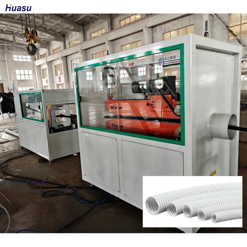 Línea de producción de tuberías onduladas de pared única de materiales PP PE PVC Incluyendo Siemens Schneider Electricidad principal que entrega la producción