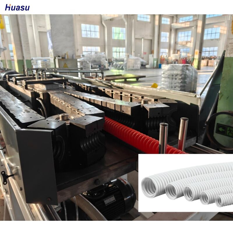 Línea de extrusión de tuberías onduladas de PVC PE PP de pared única con tecnología de componentes eléctricos Schneider Siemens para la fabricación de tuberías
