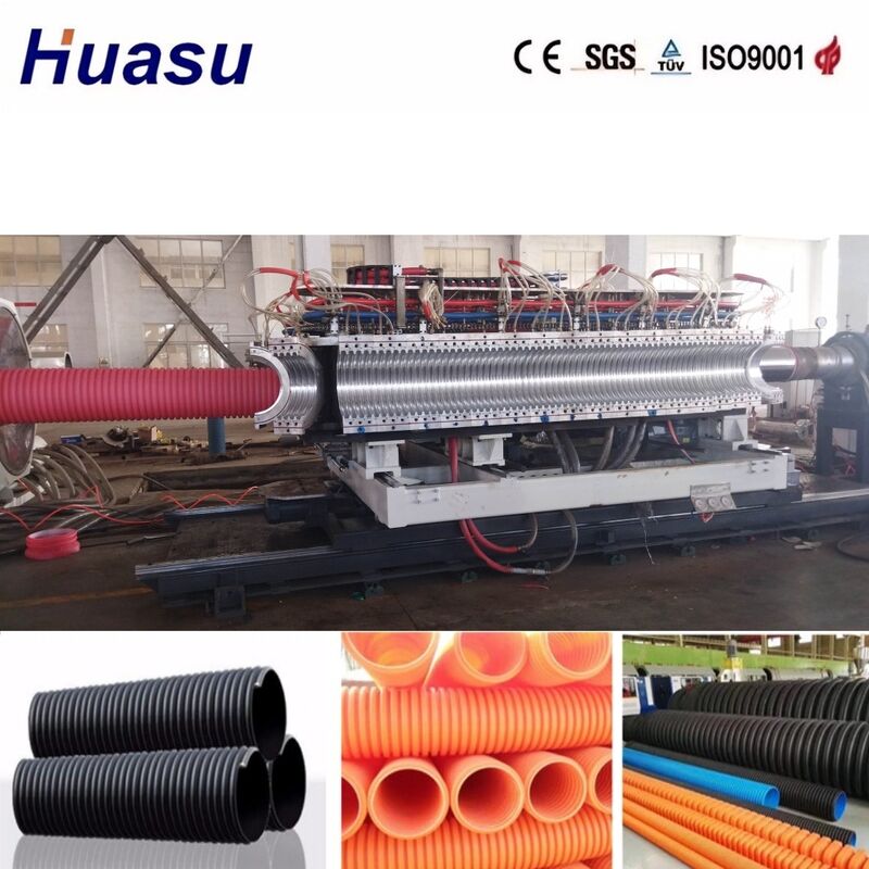 Línea de extrusión de tuberías corrugadas de doble pared de alta productividad con control PLC para la producción de tuberías DWC de diámetro interior de 32 mm a 1600 mm