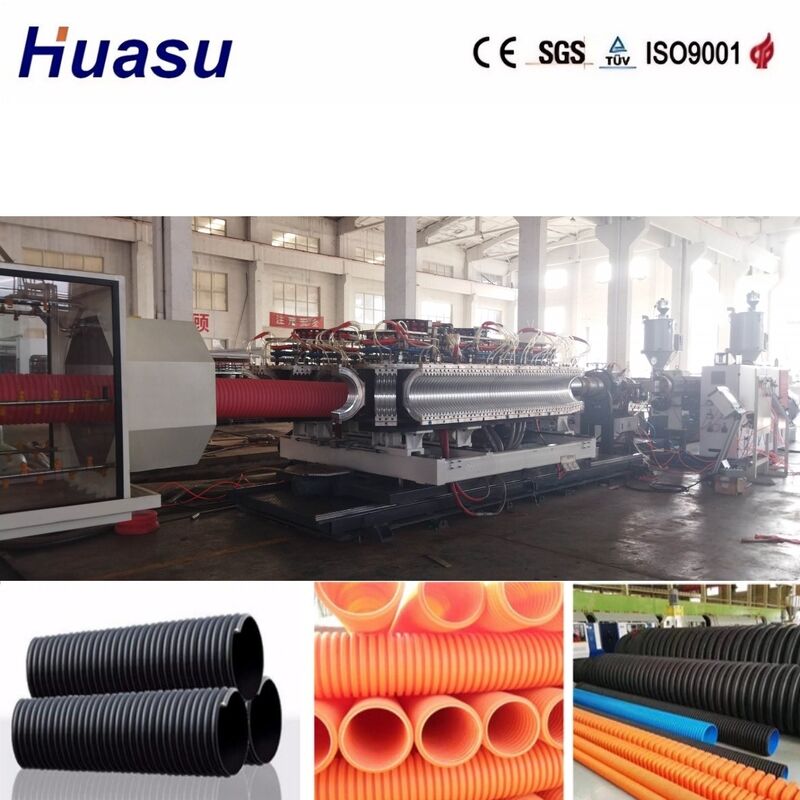 Double Wall Corrugated Pipe Extrusion Line with 32mm-1600mm Inner Diameter, Siemens PLC Control, and Aluminium Alloy Mould