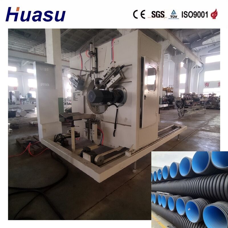 PLC Control Double Wall Corrugated Pipe Extrusion Line Featuring High Productivity Suitable for Underground Sewage Pipe Manufacturing Process