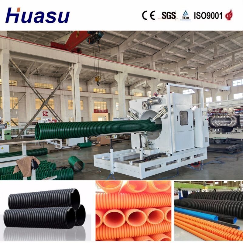 Línea de extrusión de tuberías onduladas de doble pared controlada por PLC para una alta productividad con un diámetro de tubería de 32-1600 mm