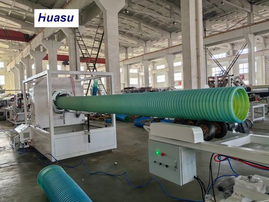 Customizable PVC Corrugated Pipe Manufacturing Line Online Cut By Cutting Machine for Drainage Pipe Production