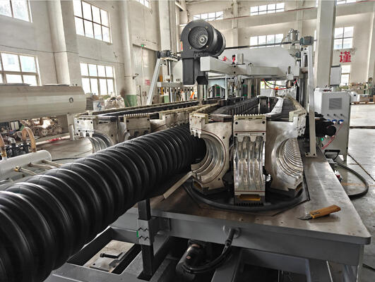 Double Wall Corrugated Pipe Extrusion Line with High Hardness Barrel Screw HV>740 and 20CrMnTi Gear Material in Vertical or Horizontal Configuration