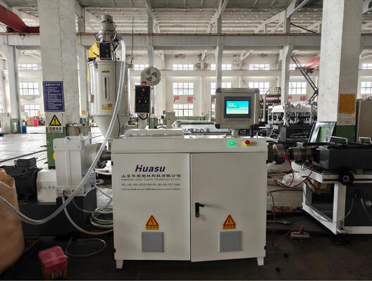 PLC Control Single Wall Corrugated Pipe Extrusion Line with 37kw Motor Power and Barrel Nitriding Depth 0.4～0.7 mm