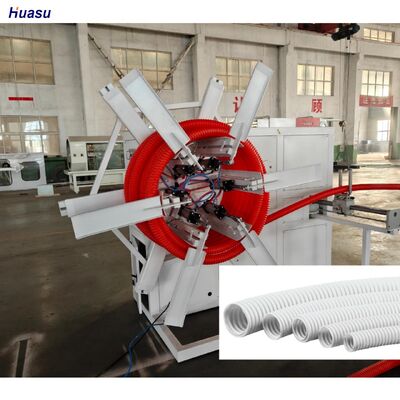 HDPE Single Wall Corrugated Pipe Extrusion Line Rotary Mold Type Extrution Line Capable of Producing High Strength Pipes